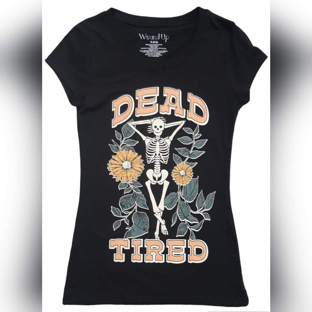 Womens Junior's Dead Tired Graphic Tshirt